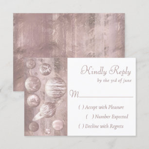 Geek Chic Wedding Kupfer Rose Gold Shiny RSVP Karte