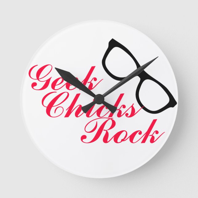 'Geek Chicks Rock' Uhr (Vorderseite)