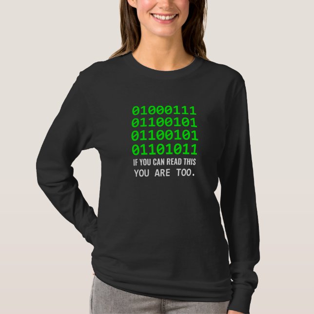 Geek Computer Binary Code Software Developer T-Shirt (Vorderseite)