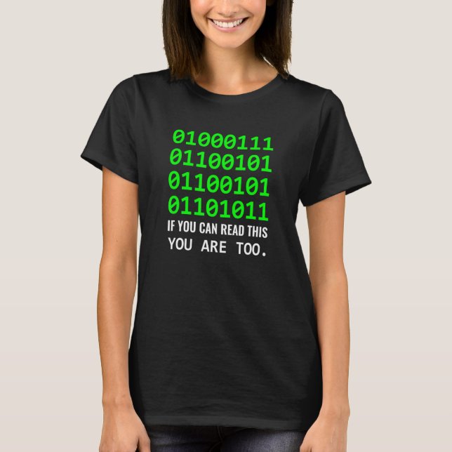 Geek Computer Binary Code Software Developer T-Shirt (Vorderseite)