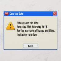 Geek-Fehlermeldung Save the Date Einladung