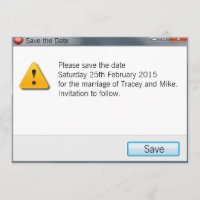 Geek-Fehlermeldung Save the Date Einladung grau