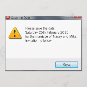 Geek-Fehlermeldungs-Save the Date Einladungs-Grau Save The Date