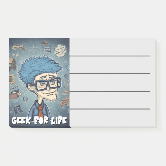 Geek for Life Funny Sarcastic Nerdy AI erzeugt Post-it Klebezettel (Vorderseite)