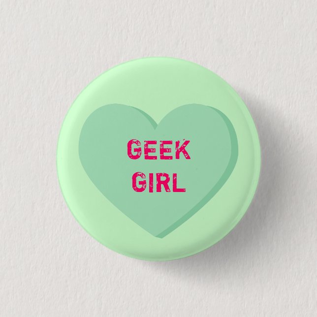 Geek Girl Heart Button (Vorderseite)