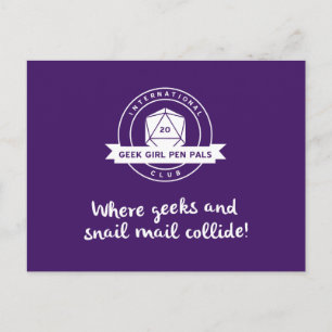 Geek Girl Pen Pals Club Postcard Postkarte