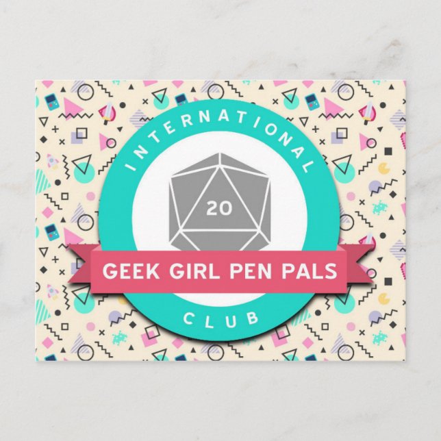 Geek Girl Pen Pals Logo Postkarte (Vorderseite)