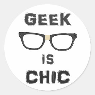 Geek ist Chic Runder Aufkleber