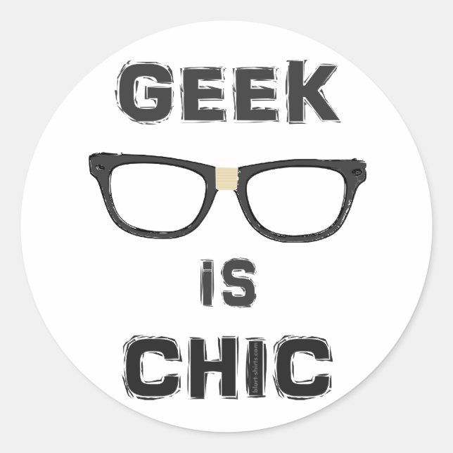 Geek ist Chic Runder Aufkleber (Vorderseite)