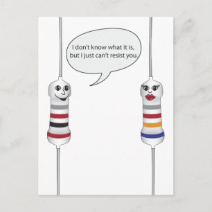 Geek Liebe Electronics kann Ihnen nicht widerstehe Postkarte