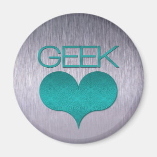 Geek Liebe (Herz) Magnet, Türkis Magnet