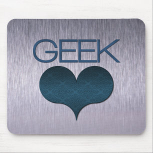 Geek Liebe (Herz) Mousepad, Dark Blue Mousepad