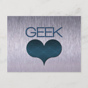 Geek Liebe (Herz) Postkarte, Dunkelblau Postkarte