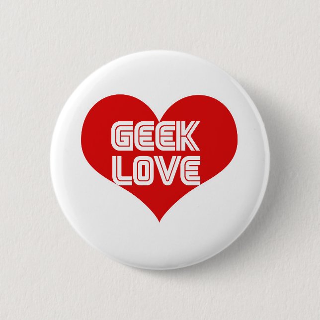 Geek Liebe Valentinstag Heart Button (Vorderseite)