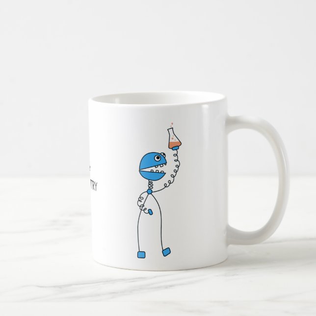 Geek-lustige Cartoon-Roboter-Chemie Tasse (Rechts)