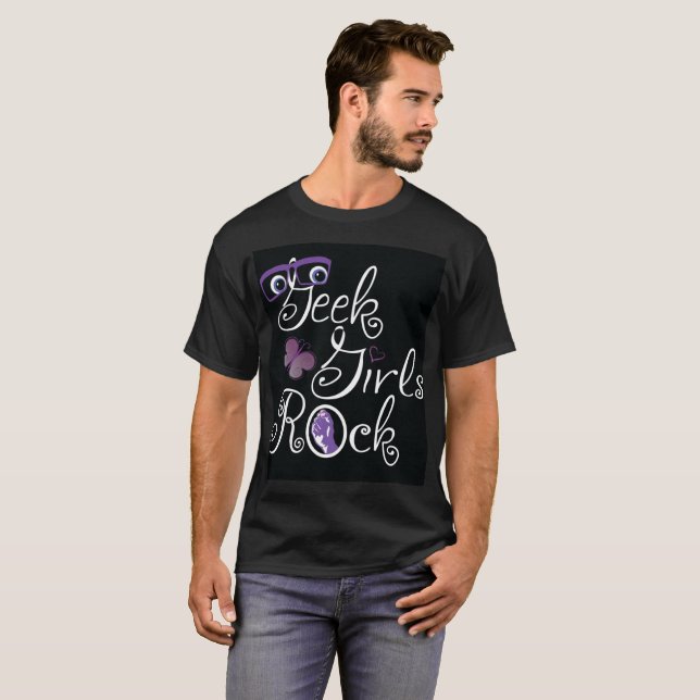 Geek-Mädchen rocken T-Shirt (Vorne ganz)