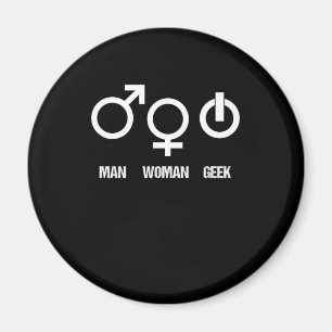 Geek Man Woman Nerd Computer Video Player Geschenk Magnet