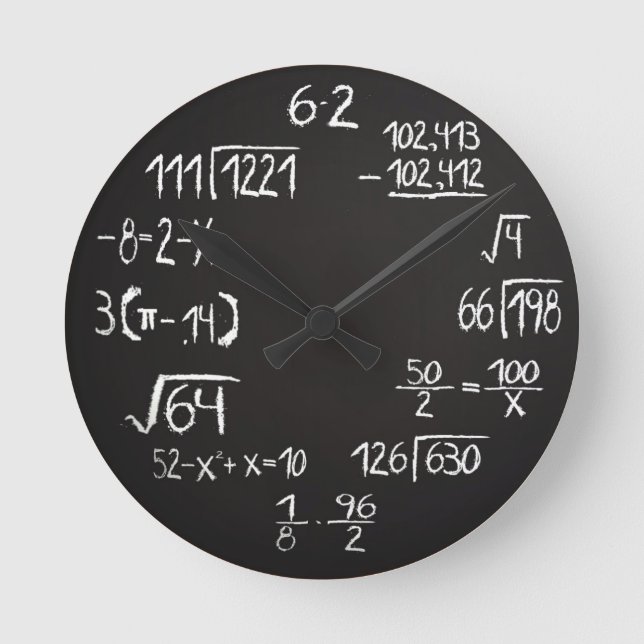 Geek Math Wall Clock Runde Wanduhr (Vorderseite)