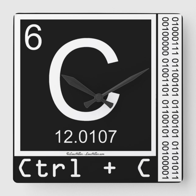 Geek mir! Carbon Copy Quadratische Wanduhr (Vorderseite)