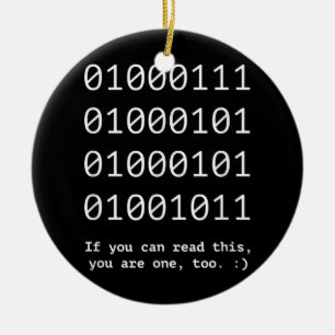 GEEK Nerd Binärtext Code Software-Ingenieur Keramik Ornament
