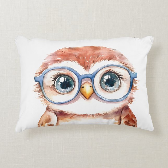 Geek Nerd Bird Dekokissen (Vorderseite)