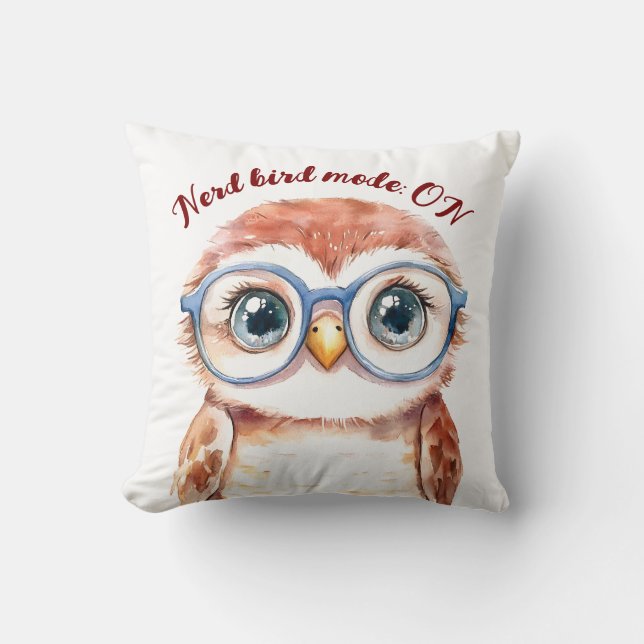 Geek Nerd Bird Kissen (Vorderseite)