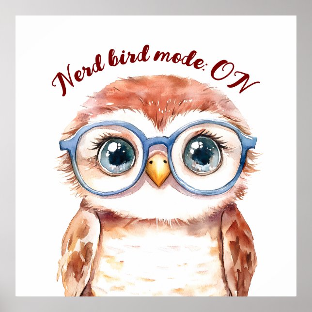 Geek Nerd Bird Poster (Vorne)