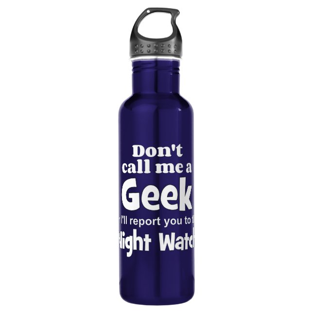 Geek Night Watch wf Edelstahlflasche (Vorderseite)