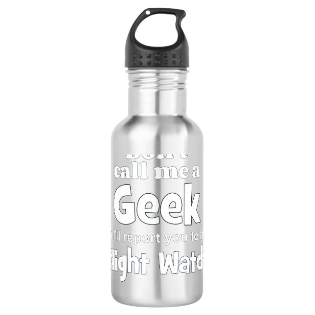 Geek Night Watch wf Edelstahlflasche (Vorderseite)