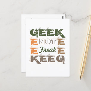 Geek not Freak Postkarte