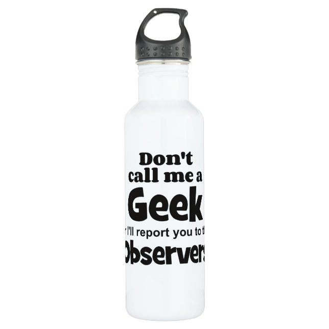 Geek Observers bf Edelstahlflasche (Vorderseite)