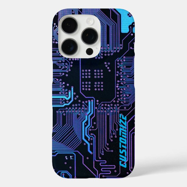 Geek Out Custom PCB Blue Electronic Circuit Board Case-Mate iPhone Hülle (Rückseite)