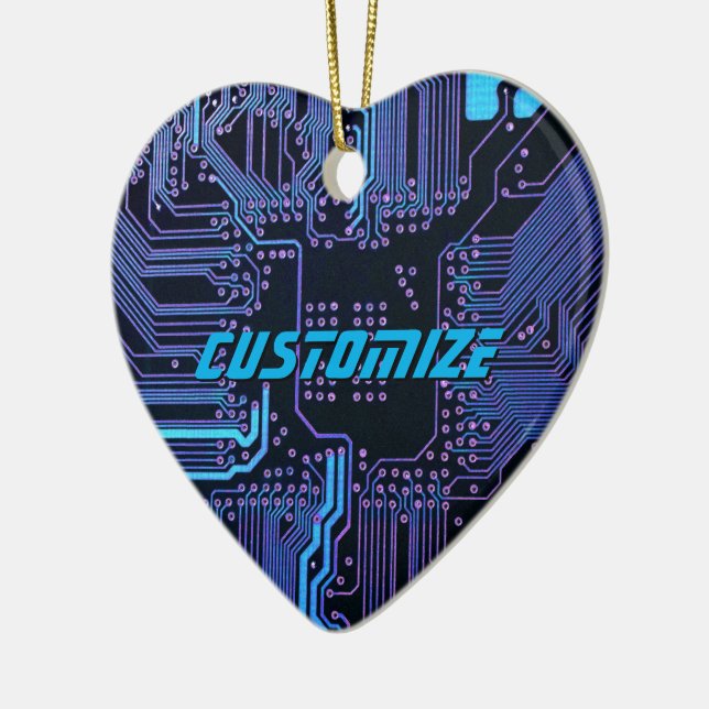 Geek Out Custom PCB Blue Electronic Circuit Board Keramik Ornament (Links)