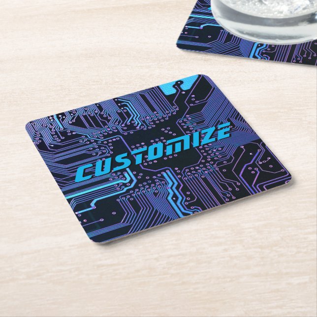 Geek Out Custom PCB Blue Electronic Circuit Board Rechteckiger Pappuntersetzer (angewinkelt)