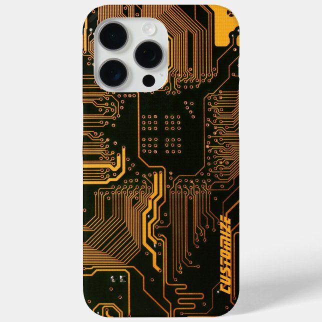 Geek Out Custom PCB Orange Circuit Board Case-Mate iPhone Hülle (Rückseite)