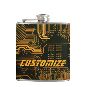 Geek Out Custom PCB Orange Circuit Board Flachmann