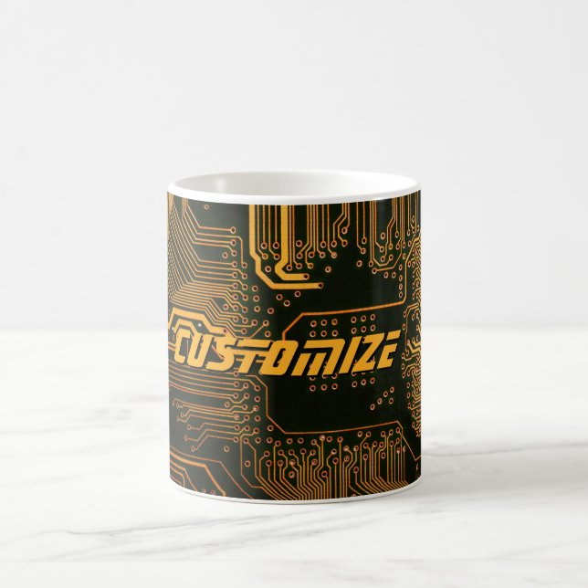 Geek Out Custom PCB Orange Circuit Board Kaffeetasse (Mittel)