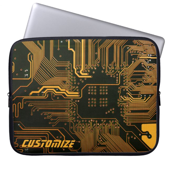 Geek Out Custom PCB Orange Circuit Board Laptopschutzhülle (Vorderseite)