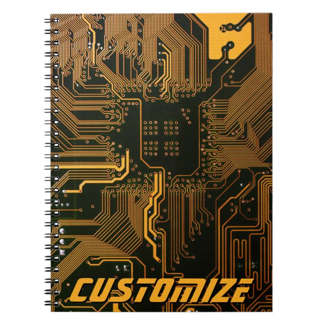 Geek Out Custom PCB Orange Circuit Board Notizblock (Vorderseite)