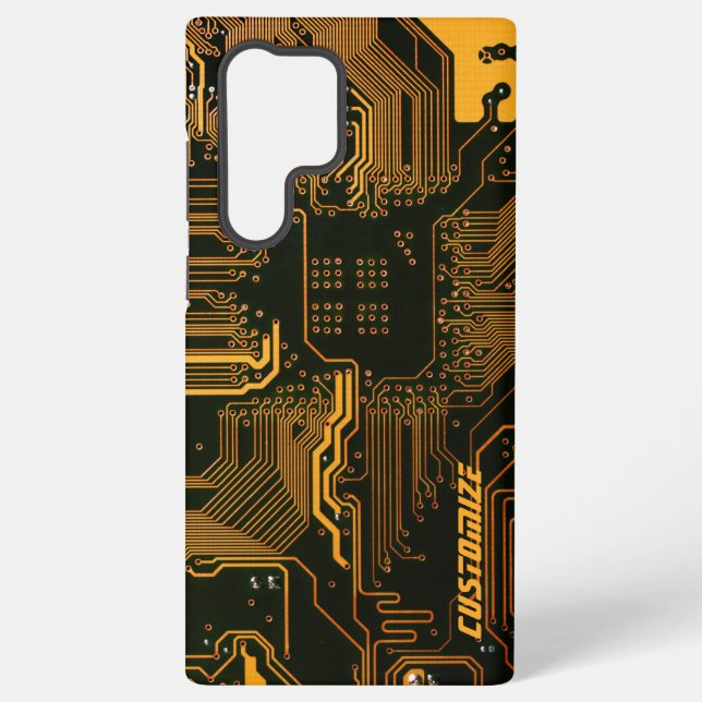 Geek Out Custom PCB Orange Circuit Board Samsung Galaxy Hülle (Rückseite)