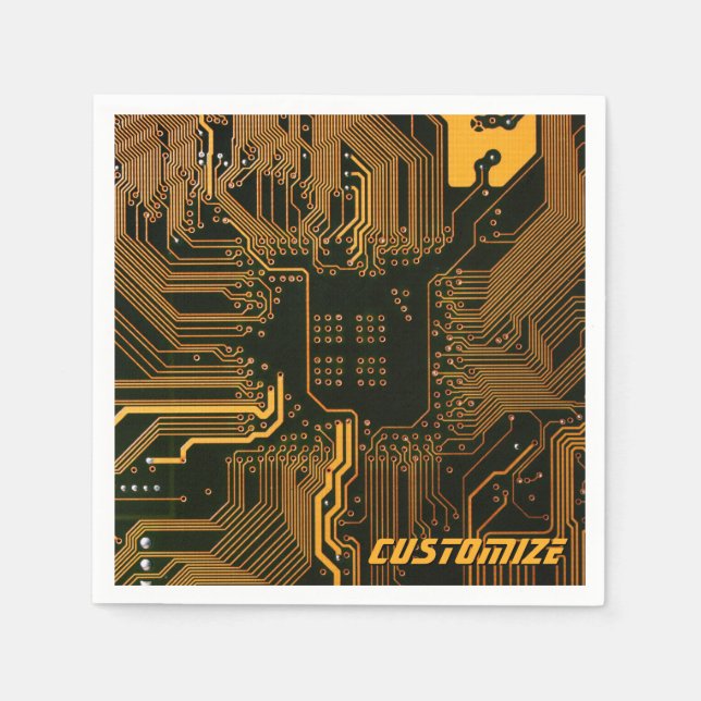 Geek Out Custom PCB Orange Circuit Board Serviette (Vorderseite)