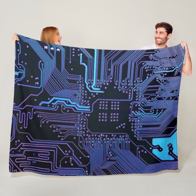 Geek Out Nerd PCB Blue Electronic Circuit Board Fleecedecke (Beispiel)