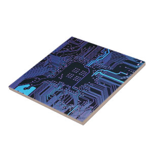 Geek Out Nerd PCB Blue Electronic Circuit Board Fliese
