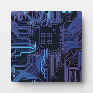 Geek Out Nerd PCB Blue Electronic Circuit Board Fotoplatte