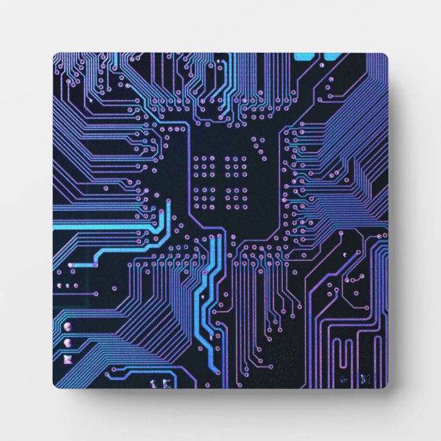 Geek Out Nerd PCB Blue Electronic Circuit Board Fotoplatte (Vorderseite)