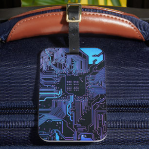 Geek Out Nerd PCB Blue Electronic Circuit Board Gepäckanhänger