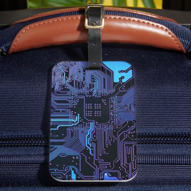 Geek Out Nerd PCB Blue Electronic Circuit Board Gepäckanhänger (Vorderseite Insitu 2)