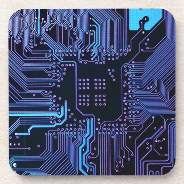 Geek Out Nerd PCB Blue Electronic Circuit Board Getränkeuntersetzer (Vorderseite)