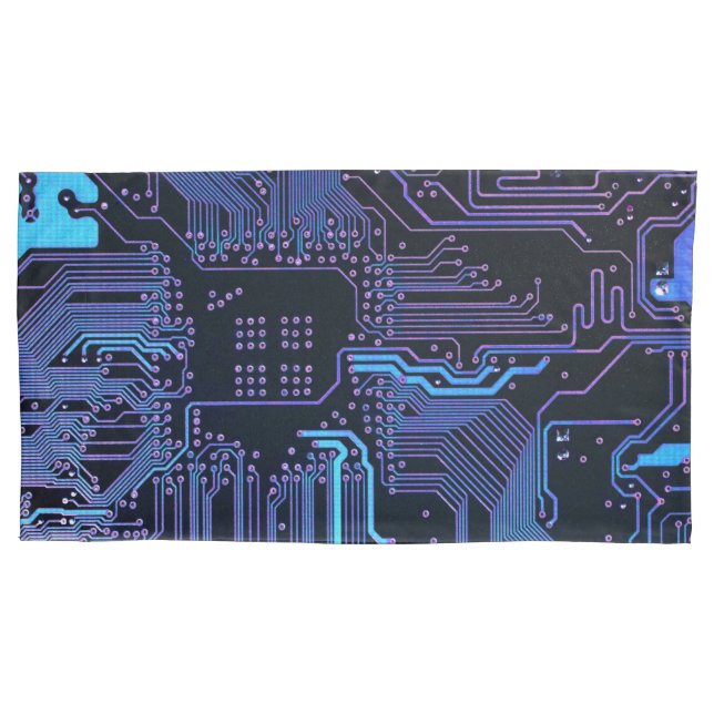 Geek Out Nerd PCB Blue Electronic Circuit Board Kissenbezug (Vorderseite)