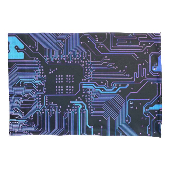 Geek Out Nerd PCB Blue Electronic Circuit Board Kissenbezug (Vorderseite-Links)